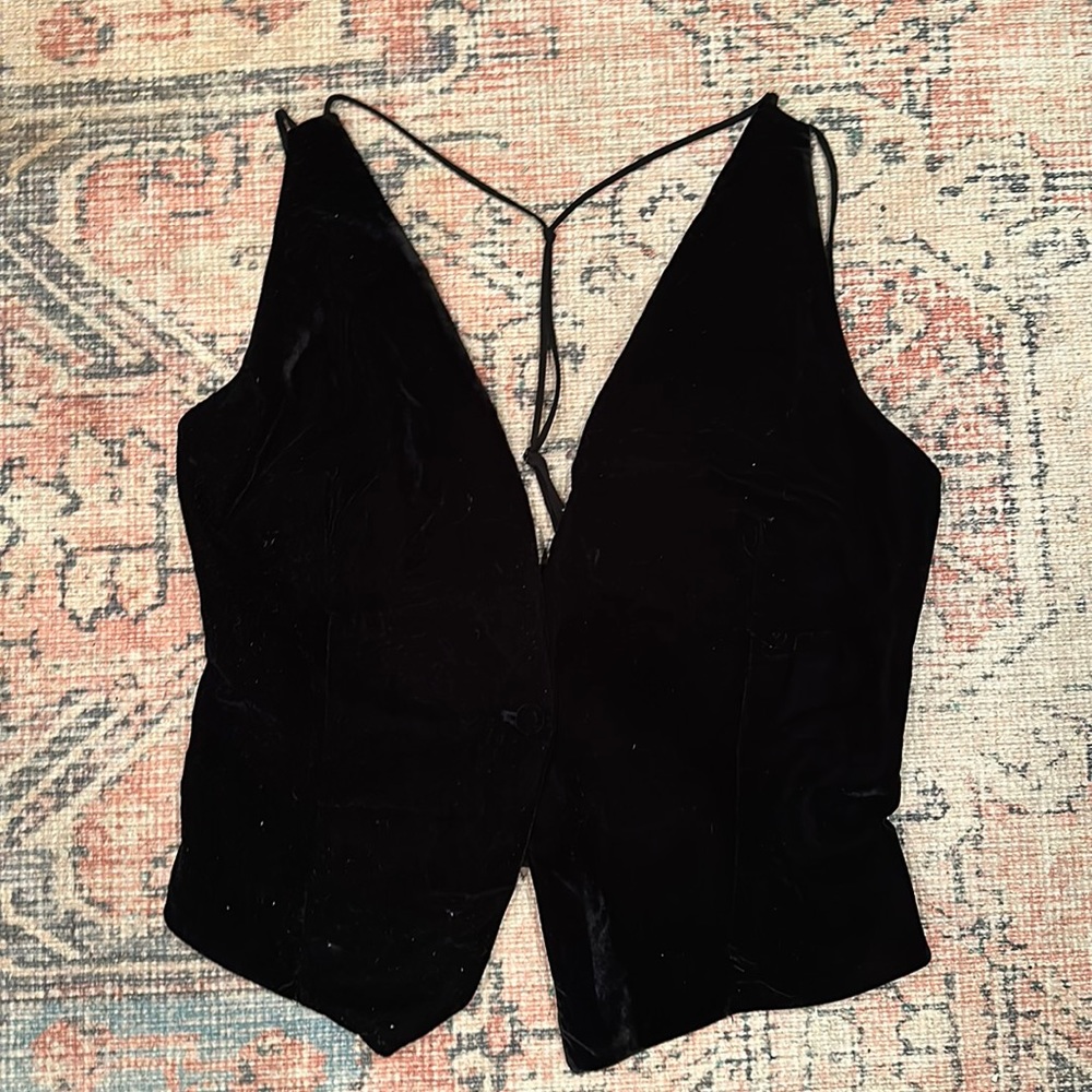 Soft velvet button Zara vest